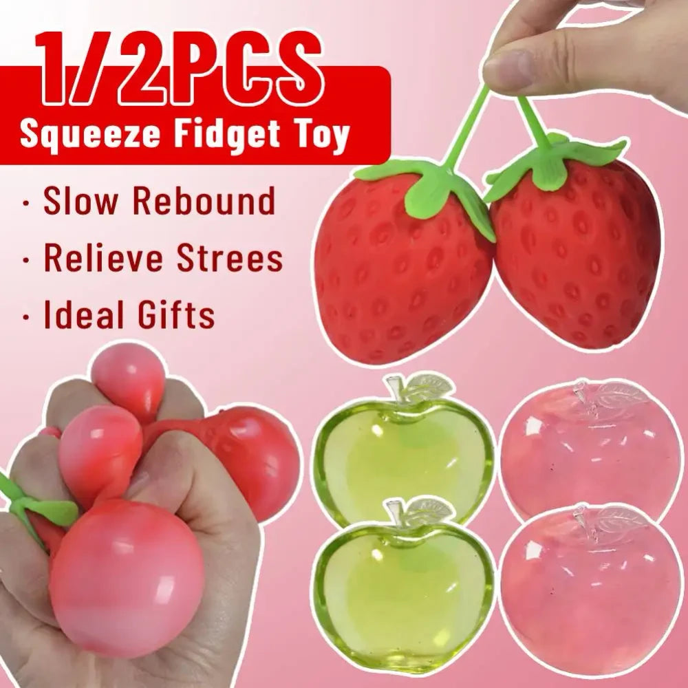 Apple Squishy – Green & Pink Squeeze Toy